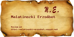 Malatinszki Erzsébet névjegykártya
