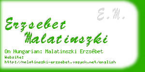erzsebet malatinszki business card
