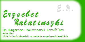 erzsebet malatinszki business card